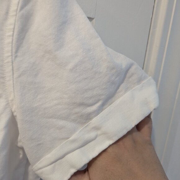 Vineyard Vines white short sleeve shirtdress with belt - Picture 3 of 9